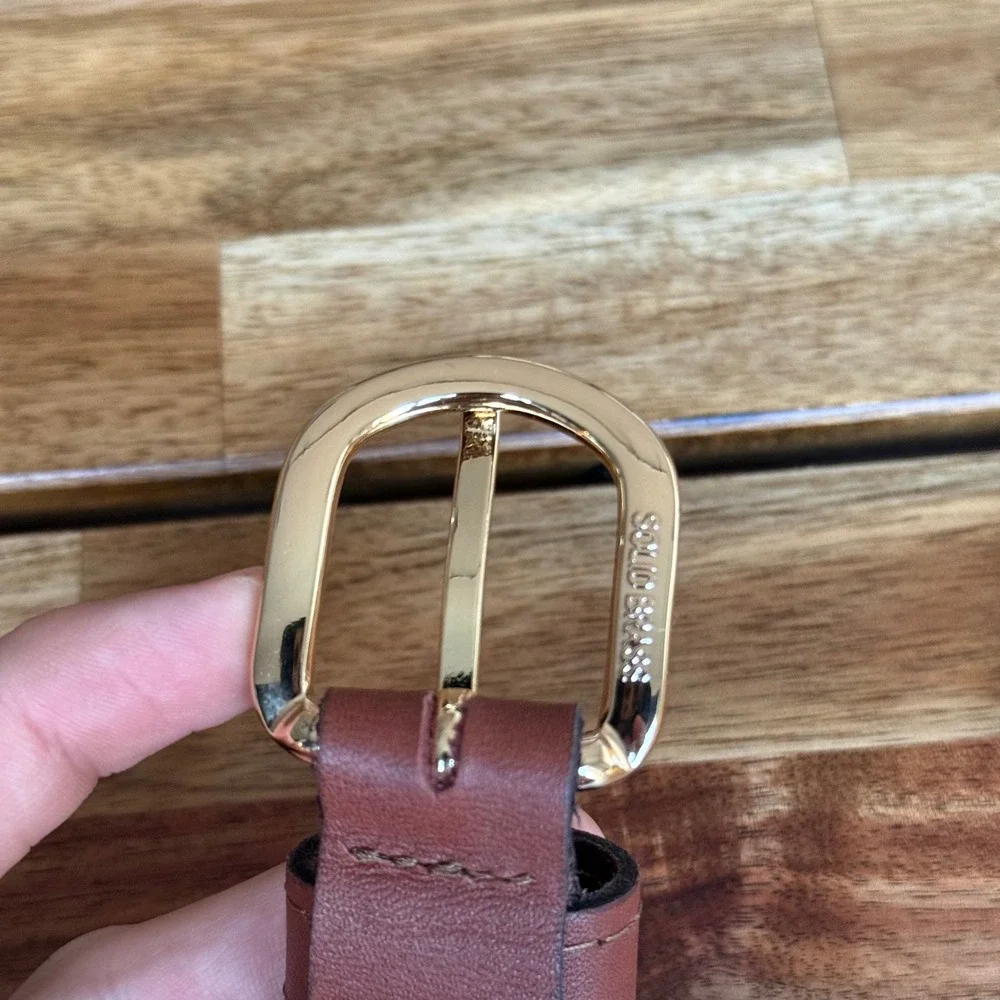 ZEP-PRO Ole Miss Rebels Men 34 Ribbon Belt Navy Tan Leather Brass USA Made NEW